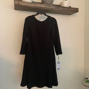 Black midi dress with bow detail